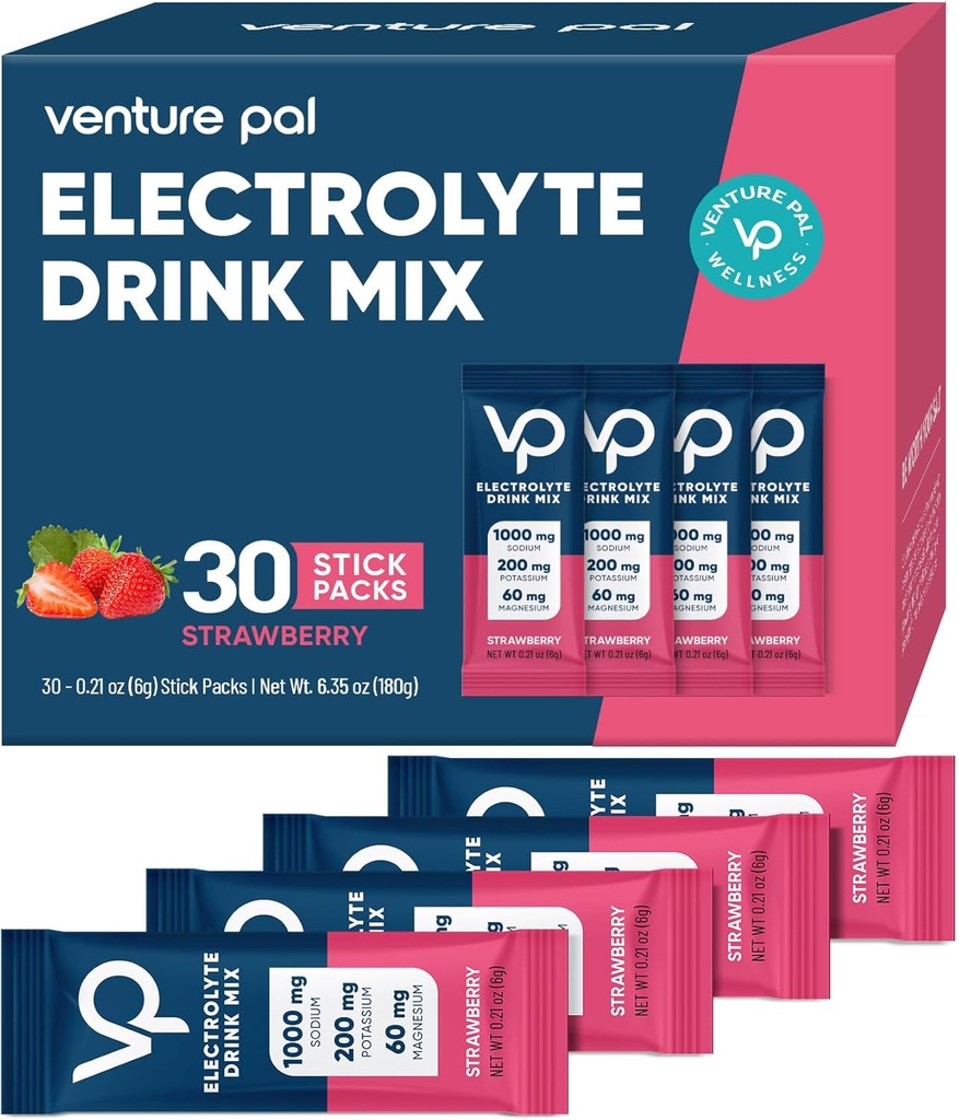 Venture Pal High Sodium Sugar Free Electrolytes Powder Packet - Συσκευασίες ενυδάτωσης με βιταμίνη, νάτριο & κάλιο 