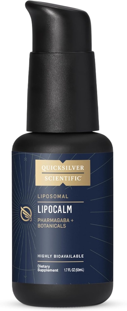 Quicksilver Scientific LipoCalm - Liposomal GABA with Herbs for Relaxation Support - Χαμομήλι, Βότανο Πάθος & Κρανίο Συμπλήρωμα για την Ειρήνη του Νους & τον Ύπνο Calm Support (1.7oz / 50ml)