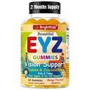 BrightKids Eye Health Gummies for Kids & Teens – Lutein & Zeaxanthin Vision Support – Vegan, μη-GMO Eye Vitamins για το χρόνο οθόνης – Νόστιμο Mango Flavor – 60 Gummies