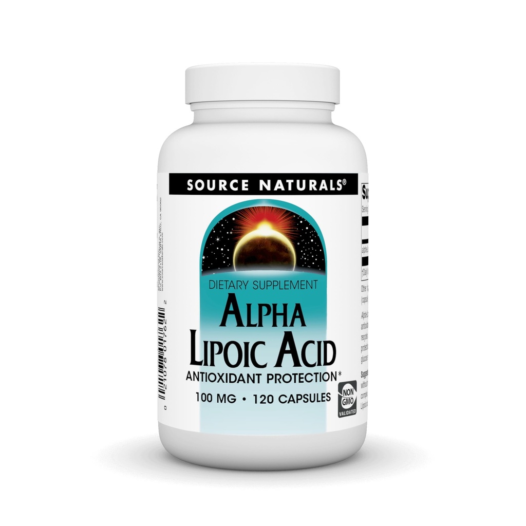 Source Naturals Alpha Lipoic Acid 100 mg Supports Healthy Sugar Metabolism, Liver Function & Energy Generation - 120 Capsules