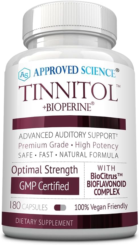 Εγκεκριμένη Tinnitol Επιστήμη - Εμβοές συμπλήρωμα υποστήριξης - Ease Ringing in The Ears - Boost Inner Ear Health - 1 μπουκάλι - 3 Μήνες προσφοράς - Made in The USA