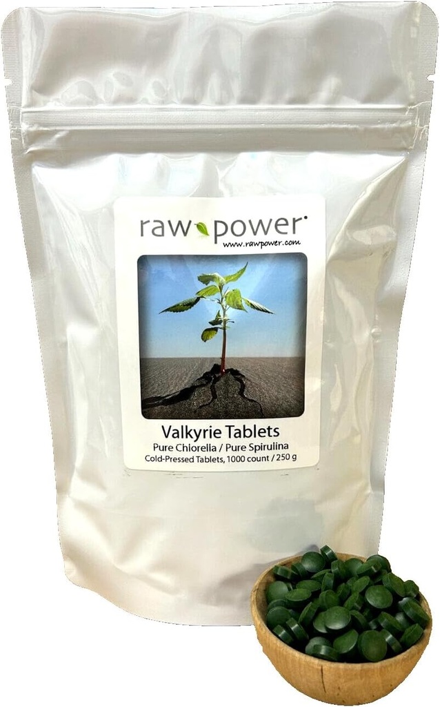 Valkyrie Tablets for Pets, Raw Power (1000 Count, 250g, Cold-Pressed, Pure chlorella/spirulina)