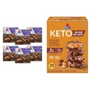 Atkins Pecan Caramel & Caramel Σμήνη αμυγδάλου, 60 & 20 Count, High Fiber, Low Sugar, Low Carb