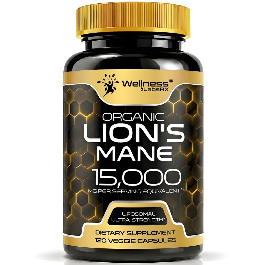 Lions Mane Συμπληρώματα κάψουλες - 120 Count - συμπλήρωμα μανιταριών, Συμπληρώματα εγκεφάλου για τη μνήμη και εστίαση, κάψουλες Mane Mushroom Lion οργανικά - Γνωστική και ανοσοποιητική υποστήριξη, συμπλήρωμα εστίασης