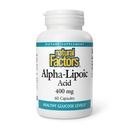 Natural Factors Alpha-Lipoic Acid 400 mg - Antioxidant Support* - Non-GMO - 60 Capsules