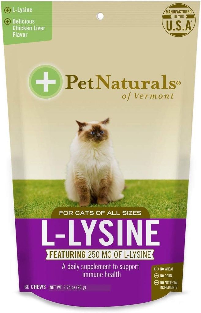 Pet Naturals of Vermont L-Lysine 60 Fun-Shaped Chews για γάτες - 3 τεμ.