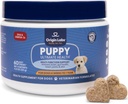 Origin Labs Puppy Multifunction Support DHA Omega 3 συμπλήρωμα, άγριο ιχθυέλαιο σολομού Αλάσκας, προβιοτικό για την υγεία των ούλων, ανοσοποιητική υποστήριξη, καρδιά, δέρμα, εγκέφαλος, κοινή υγεία, άρωμα σολομού, 60 μαλακά μάσημα