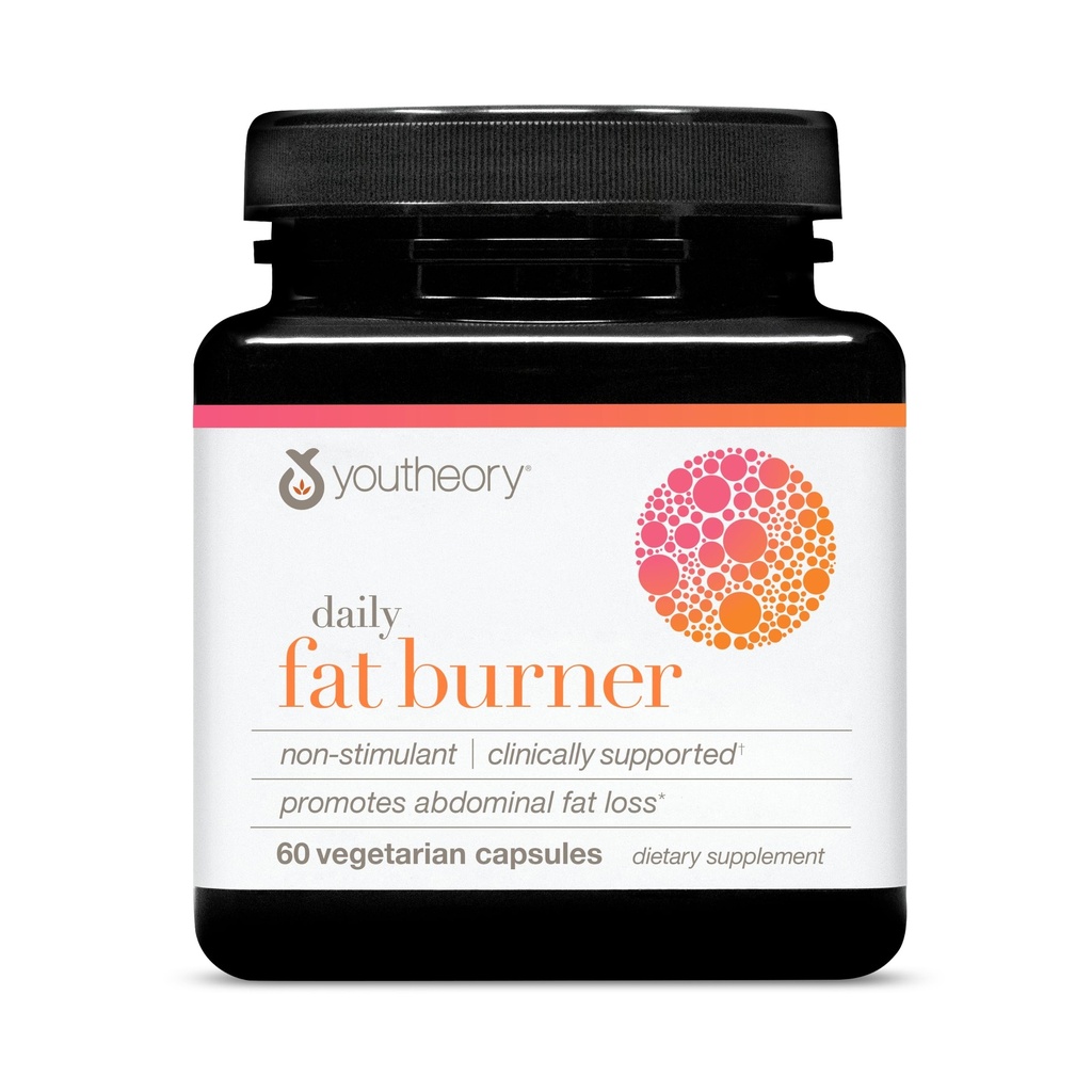 Youtheory Daily Fat Burner - Υποστηρίζει σύνθεση σώματος & Μεταβολισμός - με μείγμα εσπεριδοειδών φρούτων, εκχύλισμα χρώμιο & καγιέν - Γλουτένη, χωρίς σόγια & γαλακτοκομικά - 60 κάψουλες χορτοφάγων