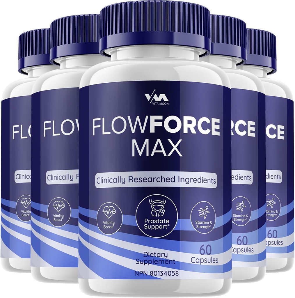 (5 Pack) FlowForceMax Prostate Υποστήριξη κάψουλες - Δύναμη ροής Max Pills συμπλήρωμα, μέγιστη δύναμη, νέα βελτιωμένη πολυβιταμίνη διαμόρφωση, FlowForceMax Κριτικές, 300 κάψουλες