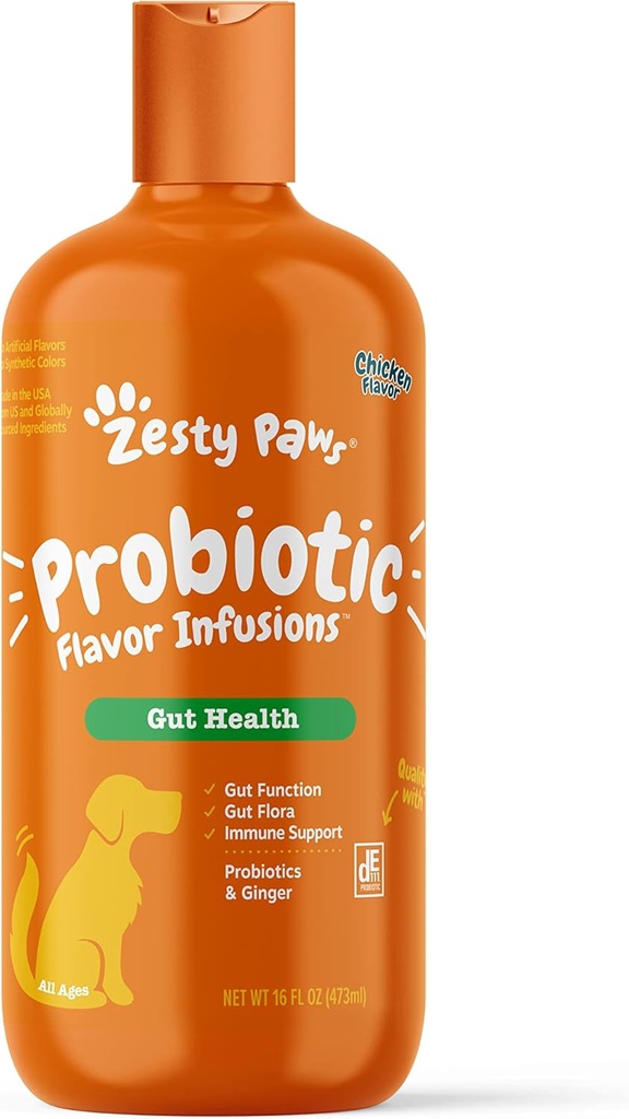 Zesty Paws Probiotic Flavor Infusions for Dogs – 500 εκατομμύρια CFU των προβιοτικών για την υγεία των ούρων και της χλωρίδας – Υποστηρίζει ανοσοποιητικό σύστημα - κοτόπουλο άρωμα
