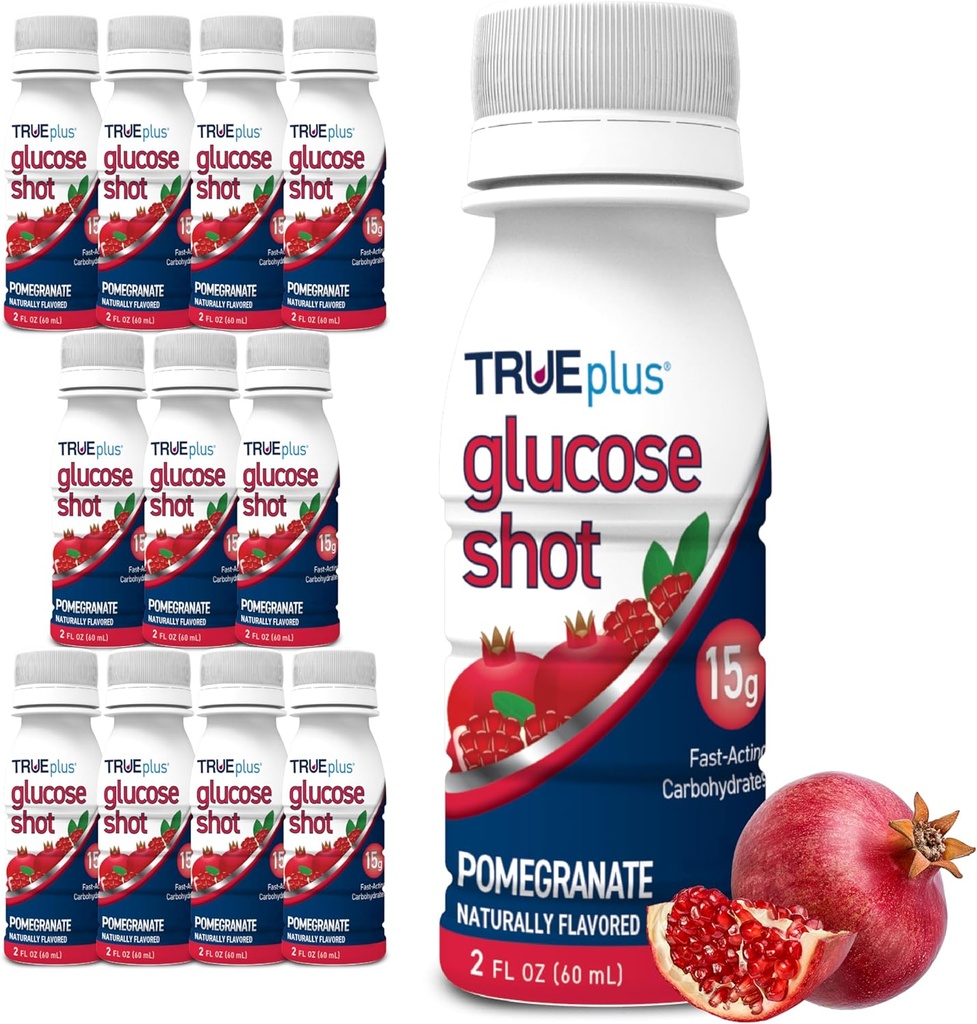 TRUEplus Glucose Shots 12 Φιάλες - Ρόδι