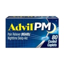 Advil PM Pain Reliever and Nighttime Sleep Aid, Pain Medicine with Ibuprofen for Pain Relief and Diphenhydramine Citrate for a Sleep Aid - 80 Coated Caplets