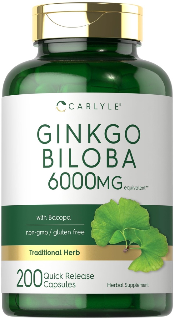 Carlyle Ginkgo Biloba Χάπια 6000mg 200 κάψουλες με εκχύλισμα Bacoba 