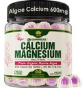 Plant Based Calcium Gummies 600mg with Vitamin D3 K2, Magnesium, Zinc for Bone Strength, Sugar Free Calcium Supplements for Women & Men (Certified Vegan) from Sustainably Organic Red Algae - 60 Counts