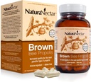 NaturaNectar - Brown Bee Propolis - NSF Contents Certified - Premium Brazilian Propolis - Gluten-free Supplement with Flavonoids, FLAV-B και PWE - Φυσικά προέρχεται μέσω της Ηθικής Μελισσοκομίας (60pcs.)