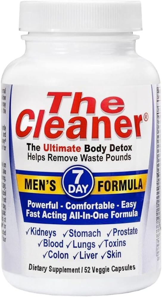 The Cleaner Detox, 52 Capsules, Powerful 7-Day Men Formula, Complete Cleansing Formula for Men, Support Digestive Health