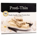 Proti-Thin Fluffy Vanilla Crisp Protein Bars, 15g πρωτεΐνη, χαμηλή θερμίδα, πολύ χαμηλή υδατανθράκων (VLC), χαμηλά λιπαρά, υψηλής σνακ ινών μπαρ, KETO δίαιτα φιλική, Ιδανική πρωτεΐνη συμβατό, χωρίς γλουτένη συστατικά, 7 /Box