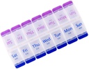 Pill Organizer 7 Day, Pill Box 2 φορές την ημέρα AM Περίπτωση χάπι, Εβδομαδιαία Pill Container Φορητό Travel Medicine Box για Βιταμίνες και Συμπληρώματα (Blue-Purple)