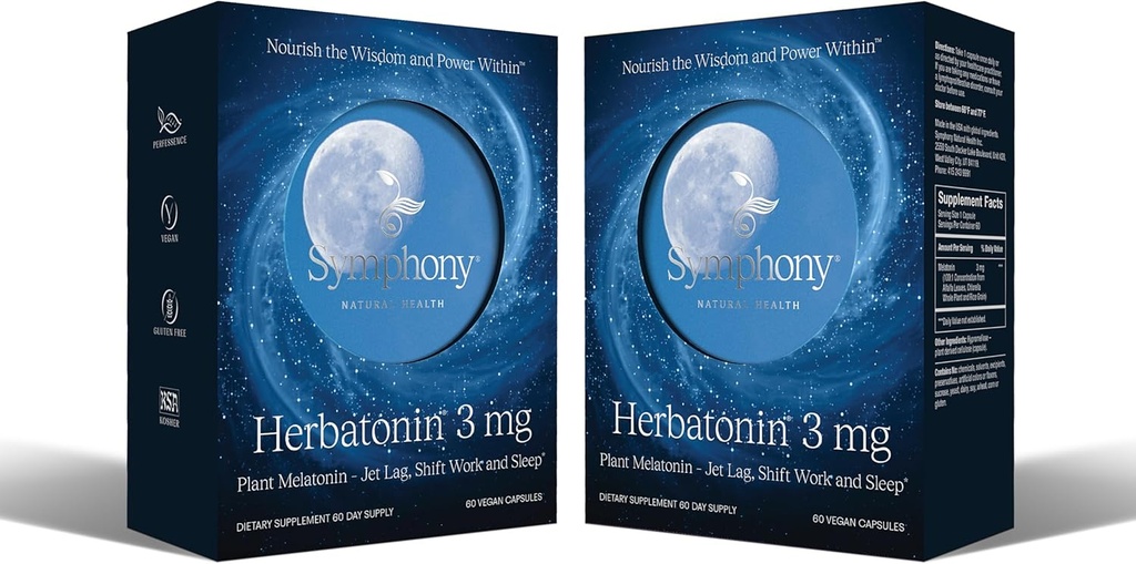 3mg - Το πρώτο φυσικό φυτό Melatonin Ενήλικη βοήθεια ύπνου, Circadian Rhythm Υποστήριξη για Jet Lag, Εργασία κατά βάρδιες, Γενική αϋπνία - 120 κάψουλες καθαρό Vegan (120 Ημέρα προσφοράς)