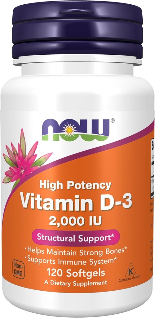 Τώρα τρόφιμα, βιταμίνη D3 2000Iu (Softgels)