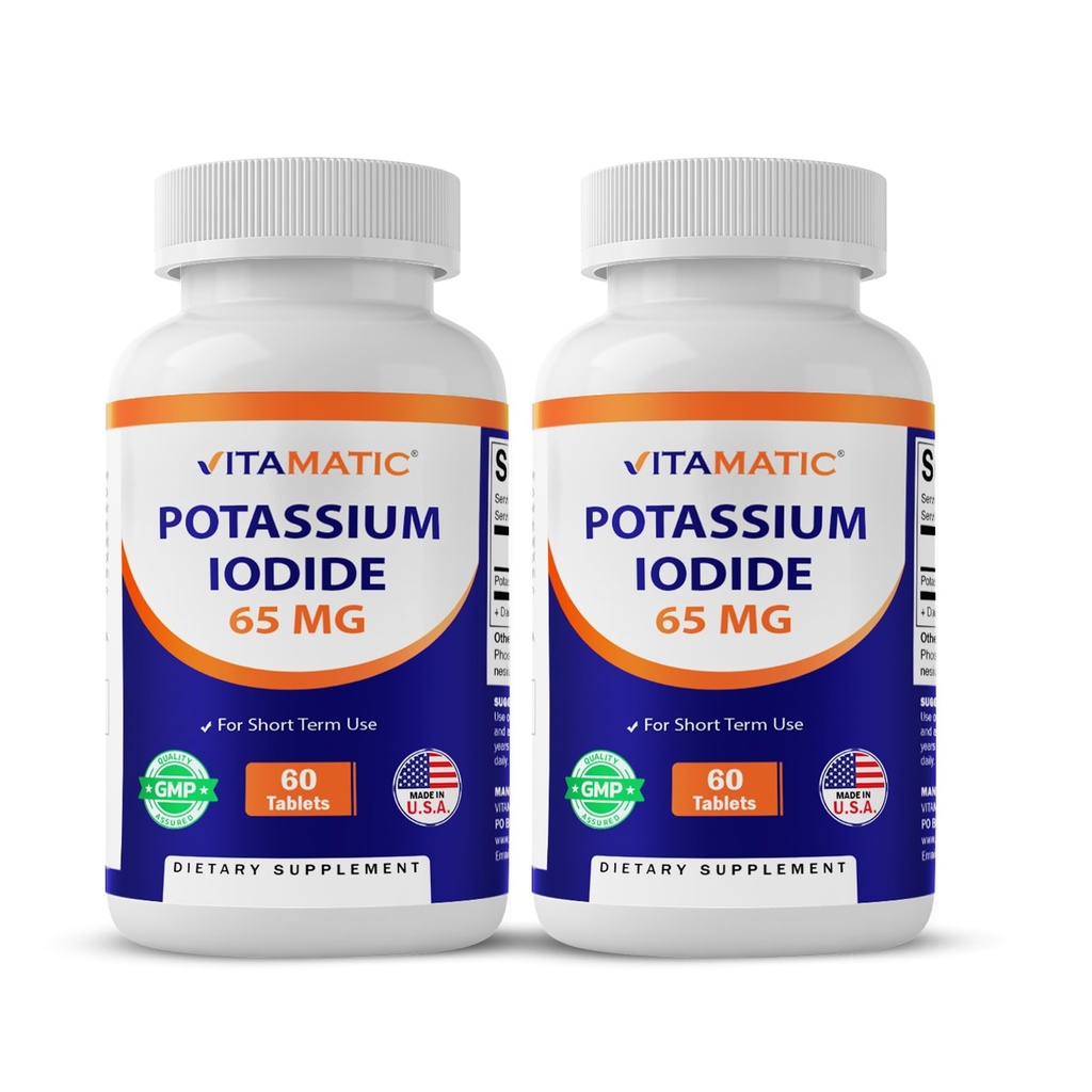Vitamatic Pastium Iodide 65 mg ανά Σερβίροντας - 60 δισκία - Thyroid Support - KI Pills (60 Count (Pack of 2))