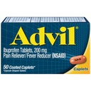Advil Pain Reliever and Fever Reducer, Pain Relief Medicine with Ibuprofen 200mg for Headache, Backache, Menstrual Pain and Joint Pain Relief - 50 Coated Caplets