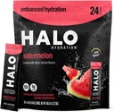 Halo Hydration - Electrolyte Drink Mix | Hydration Powder Packets | Watermelon Flavor – for Sports and Cycling | Easy Open Single Serving Stick (24 Pack)