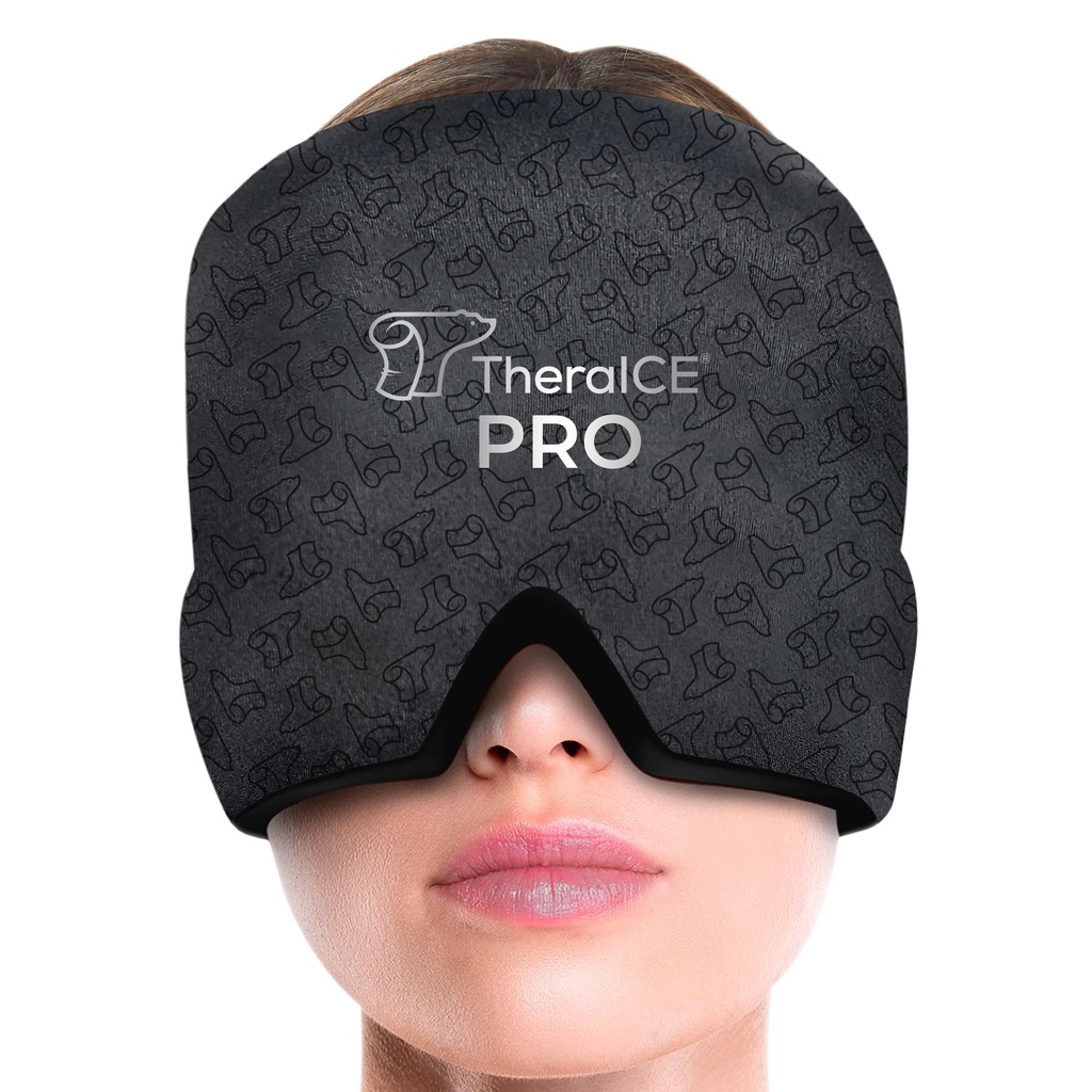TheraICE Ημικρανία Relief Cap PRO, Κεφαλαλγία Relief Cap, Ice Face Mask, Ψυχρή Συμπίεση Κεφαλή Wrap για ανακούφιση, άγχος & Hangover, FocusZone τεχνολογία παρέχει επιπλέον ψύξη & πίεση