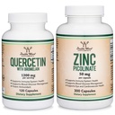Διπλά συμπληρώματα ξύλου Quercetin και Zinc Bundle - Υποστήριξη του ανοσοποιητικού συστήματος Υγεία (120 Count Quercetin και 300 Count Zinc)