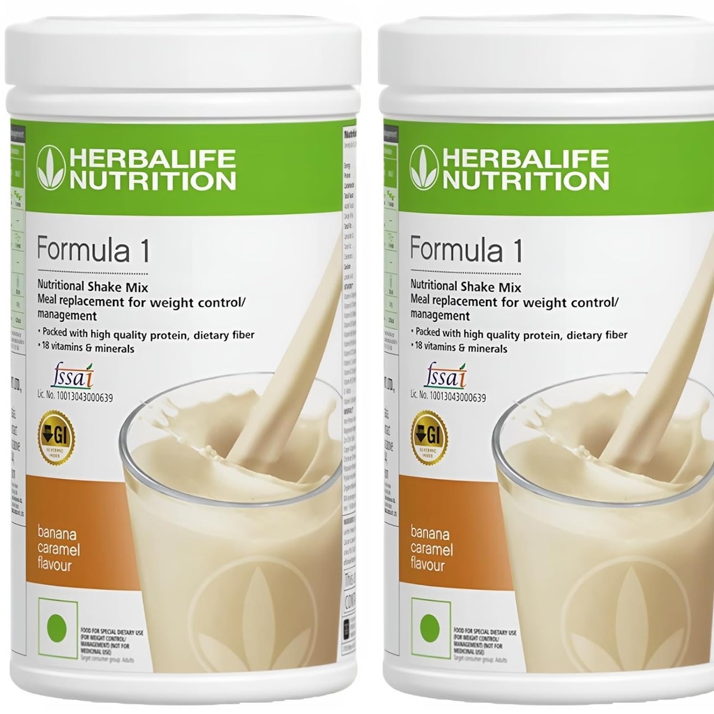 Herbalife Formula 1 Διατροφικό Ανακινήστε Mix - Συσκευασία των 2, 500g Κάθε - Herbalife Ανακινήστε - Herbalife Protein Powder - Herbalife Βάρος Απώλεια Γεύμα Αντικατάσταση (Banana - Μπανάνα)