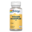 SOLARAY Vitamin B Complex 50 mg - Κυτταρική ενέργεια Βιταμίνες - Μεταβολισμός και Νευρική Υγεία Υποστήριξη με Βιταμίνη Β12, Βιταμίνη Β1, Β6, Νιασίνη, Φολικό οξύ, Βιοτίνη και άλλες Βιταμίνες Β - Vegan, 100 VegCaps