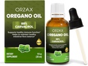 ORZAX Oregano Oil Drops with Olive Oil - 88% Carvacrol και 0.3% Thymol - Μη ΓΤΟ & Χωρίς ζάχαρη & Χωρίς γλουτένη & Vegan - Βότανο συμπλήρωμα για ανοσοποιητική υποστήριξη και Digestive Health - 30 ml - 200 Day Supply
