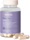 Moods | Peace Out | Natural Sleep Aid Supplement | Deep Sleep. Relax and Calm for Better Nights Rest | Magnesium, GABA, Chamomile, 5-HTP, L-Theanine, Myo-Inositol | 60 Vegan Capsules for 30 Days