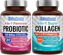 Probiotic + Collagen Bundle, 4-in-1 Feminine Probiotic (30ct) & 6-in-1 Super Collagen (90ct), 2 συσκευασίες, Cranberry, Digestive & Healthy Υποστήριξη γήρανσης, Μη ΓΤΟ