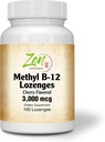 Καλύτερη Μεθόλη b12 Βιταμίνη & B12 με Follic Acid Συμπλήρωμα - με Βιταμίνες B-6, Φολικό Οξύ, Βιοτίνη - Υποστήριξη Καρδιαγγειακή Υγεία, Υγιεινό Ανοσοποιητικό Σύστημα, Εγκεφαλικό & Νευρικό Λειτουργία - 100 Lozenge