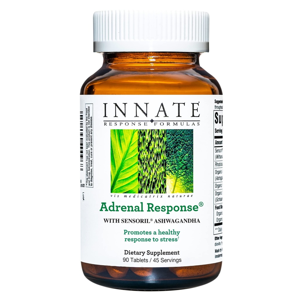 INNATE Response Formulas - Adrenal Response Herbal Supplement - Με Ashwagandha - Προάγει την βέλτιστη αντίδραση στρες - Μη-ΓΤΟ, χορτοφάγοι, και να γίνει χωρίς 9 αλλεργιογόνα τροφίμων - 90 δισκία (45 εξυπηρετούν)