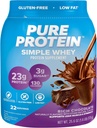 Pure Protein Simple Whey Protein Powder, Gluten Free, 23G Protein, Rich Chocolate, 1.6lbs