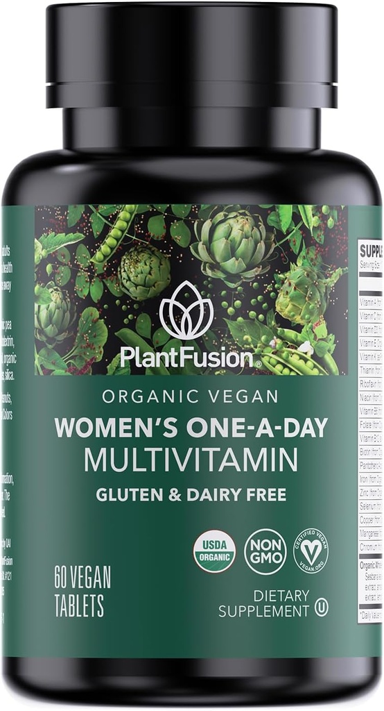 PlantFusion Organic Multivitamin for Women - One Daily Whole Food Blend Women's Multivitamin - Vegan, Non-GMO, Gluten Free & Dairy Free - 60 Tablets (2 Μήνες Προσφορά)