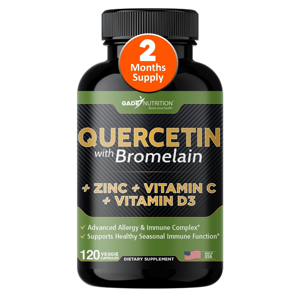 Gade Διατροφή Quercetin με Bromelain Βιταμίνη C και ψευδάργυρος Βιταμίνη D3 