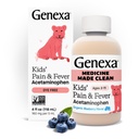 Genexa Kids’ Pain and Fever Reducer | Childrens Acetaminophen, Dye Free, Liquid Oral Suspension Medicine | Delicious Organic Blueberry Flavor | 160 mg per 5mL | 4 Fluid Ounces
