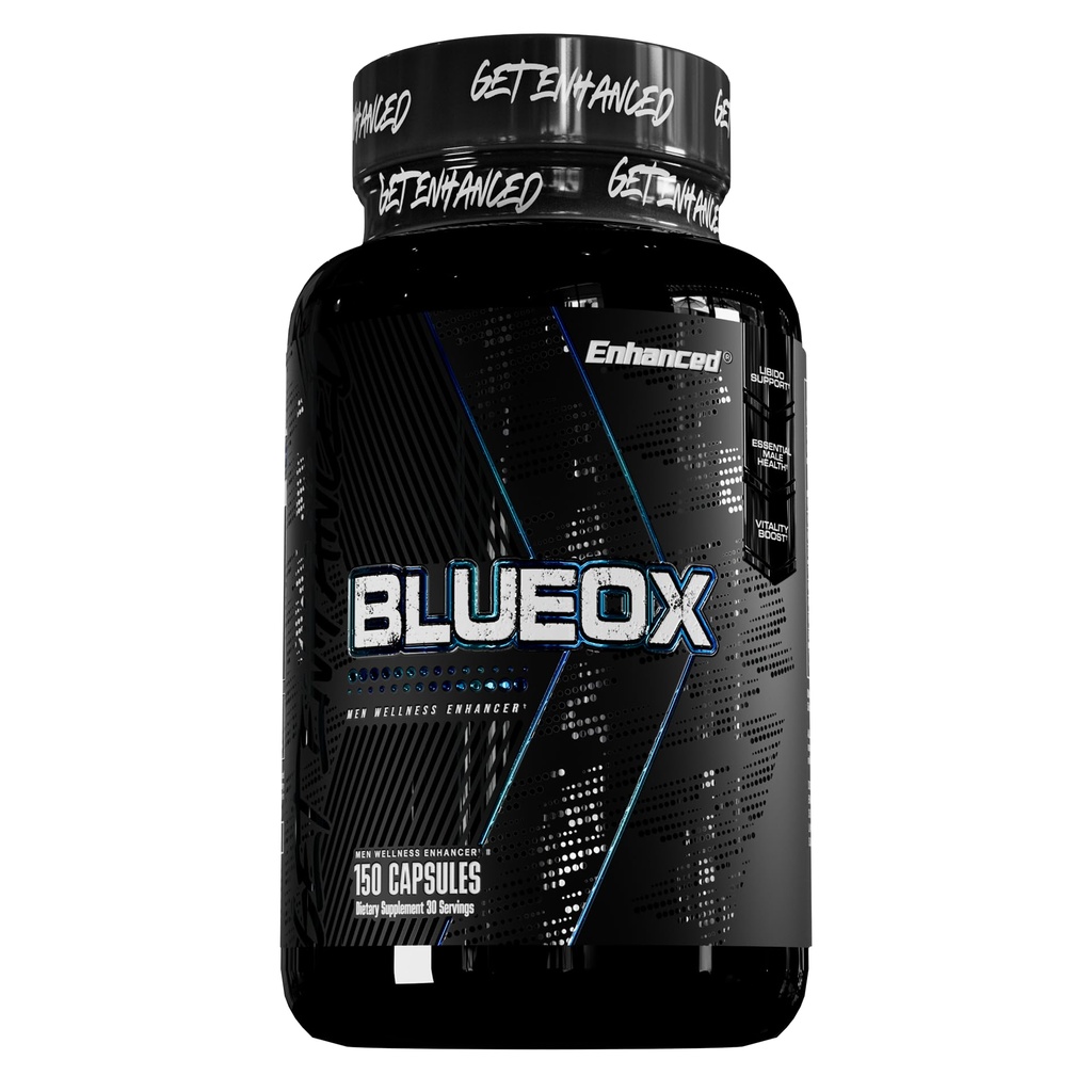 Enhanced Labs - Blue Ox Testosterone Booster- Φυσικό συμπλήρωμα τεστοστερόνης για αυξημένη δύναμη & τεστοστερόνη για άνδρες (150 κάψουλες)