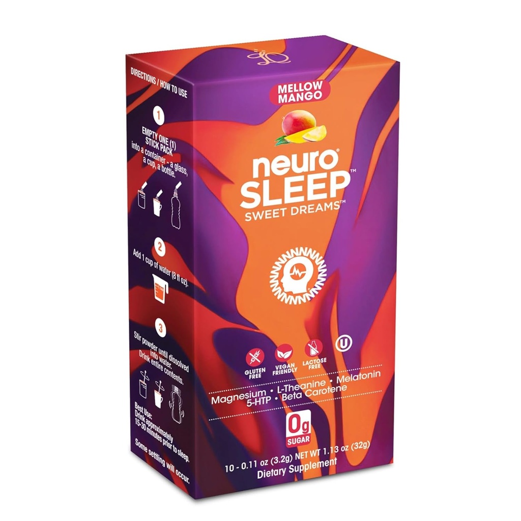 Neuro Sleep Mellow Mango, Stick σκόνης (πακέτο των 10)