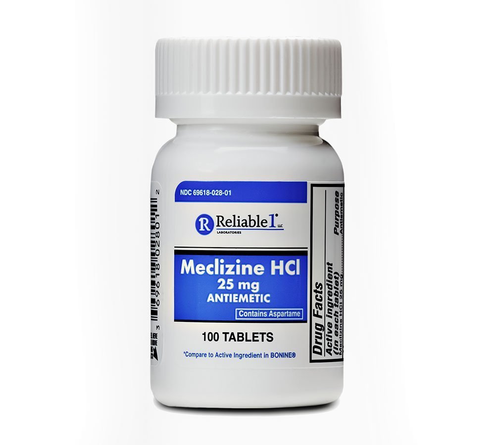 Αξιόπιστα - 1 εργαστήρια Meclizine HCL 25mg 100 δισκία (1 φιάλη)