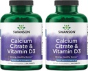 Κιτρικό ασβέστιο Swanson & βιταμίνη D3 250 Tabs (2 Συσκευασία)