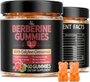 βερβερίνη GLP-1 Gummies με βερβερίνη HCI, γαϊδουράγκαθο γάλακτος, Ceylon Cinnamon, PlusChro mium για άνδρες και γυναίκες, Energy Boost, υποστήριξη σώματος, χωρίς ζάχαρη (60 CT,1 Pack)