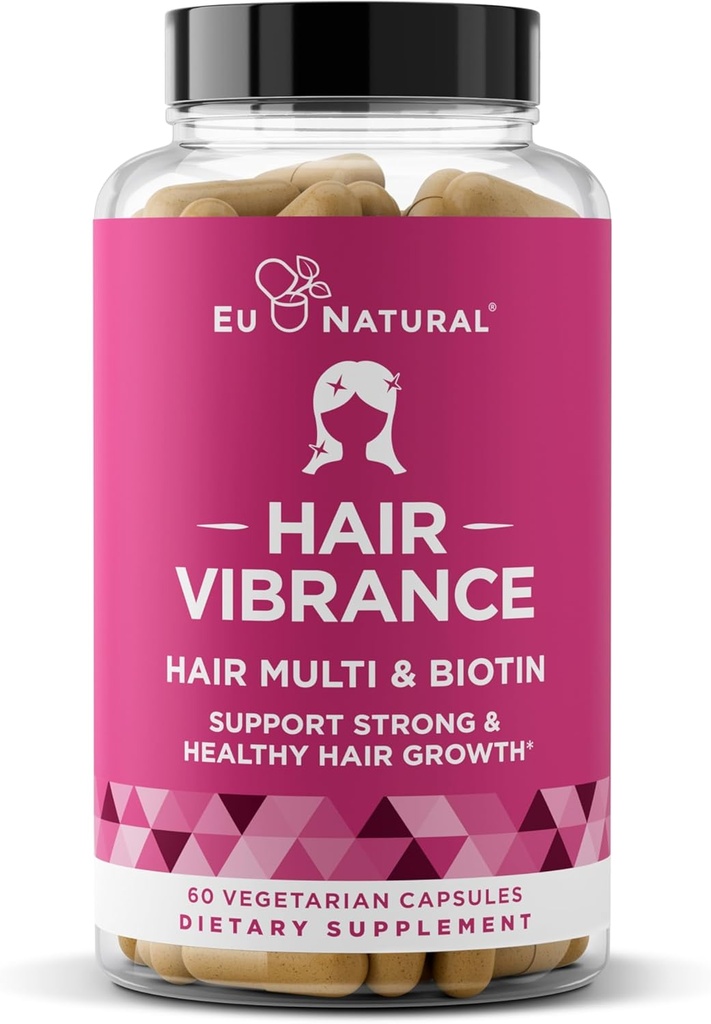 Vibrance Βιταμίνες για την ανάπτυξη των μαλλιών για τις γυναίκες – Μεγαλώστε τα μαλλιά πιο γρήγορα, πιο υγιή, και πιο ισχυρή με ισχυρή MultiBlend της Biotin & OptiMSM – Υποστηρίζει Thicker, πιο λαμπερή μαλλιά & αναδόμηση – 60 Χορτοφαγικά μαλακά κάψουλες