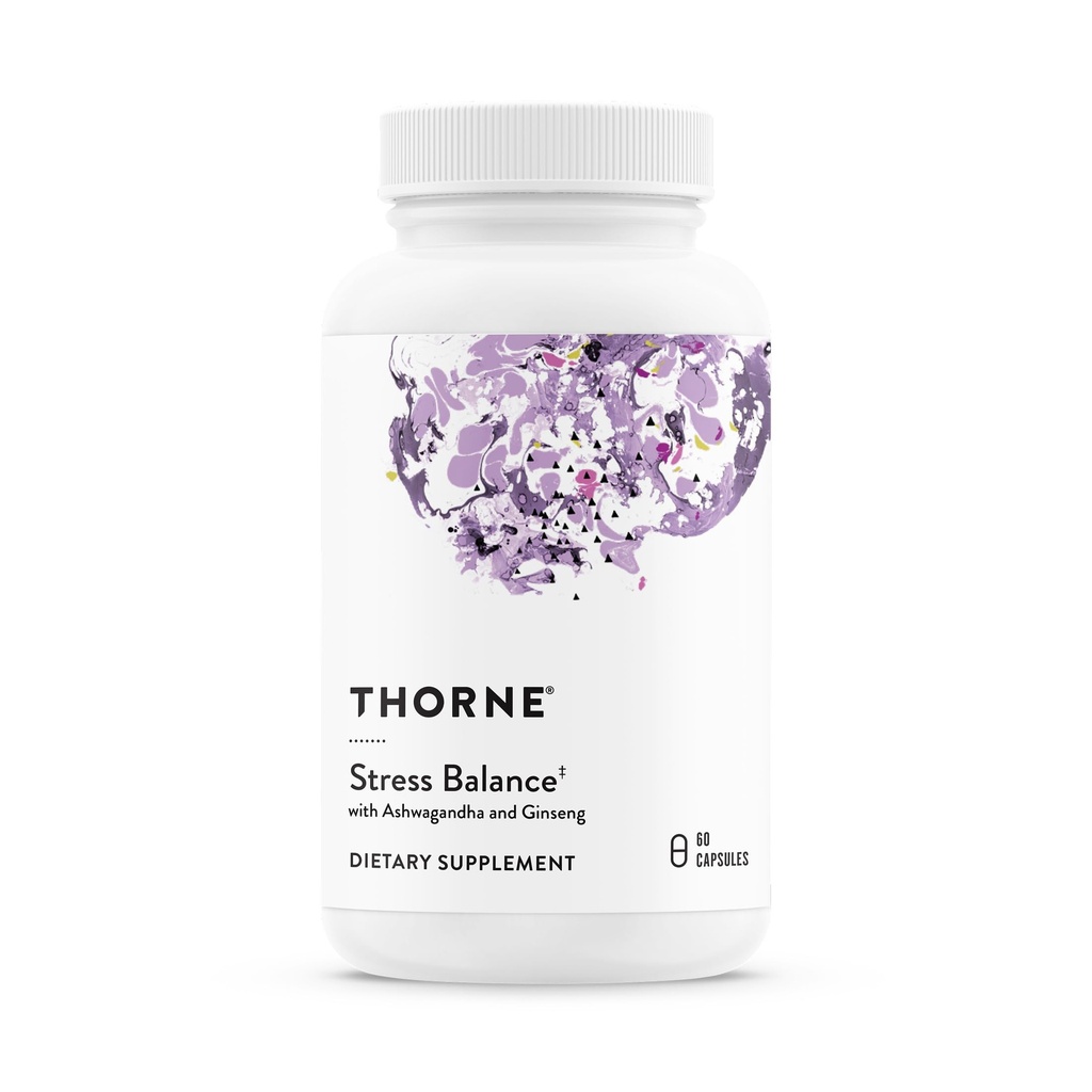 THORNE - Ισορροπία στρες - Συμπλήρωμα υποστήριξης Adrenal με βιταμίνη Β, βιταμίνη C, Ashwagandha, Ginseng & Zinc* - Γλουτένη, γαλακτοκομικά & χωρίς σόγια - 30 Σερβιέτες