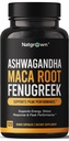 Natgrough Ashwagandha Maca Root Fenugreek Extract Capsules συμπλήρωμα για άνδρες & γυναίκες - Vegan χάπια - (120 κόμης)