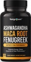 Natgrough Ashwagandha Maca Root Fenugreek Extract Capsules συμπλήρωμα για άνδρες & γυναίκες - Vegan χάπια - (120 κόμης)