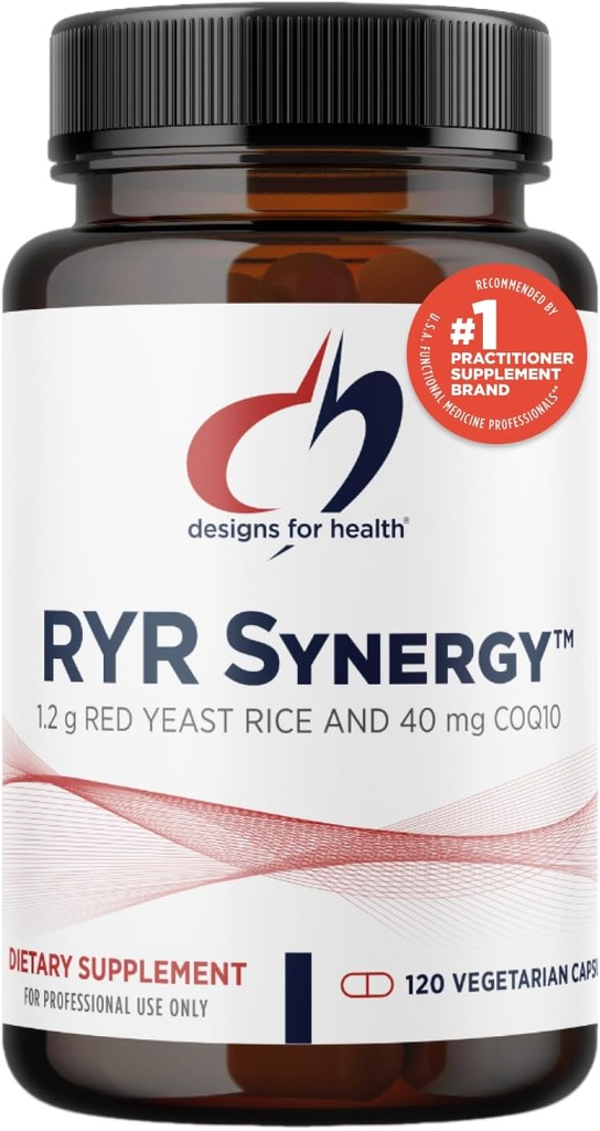 Σχέδια για την υγεία RYR Συνεργία - Red Yeast Rice Supplement - 1200mg Red Yeast Rice + CoQ10 για την υποστήριξη της καρδιοαγγειακής υγείας + Συντήρηση των επιπέδων λιπιδίων σε κανονικό εύρος (120 κάψουλες)